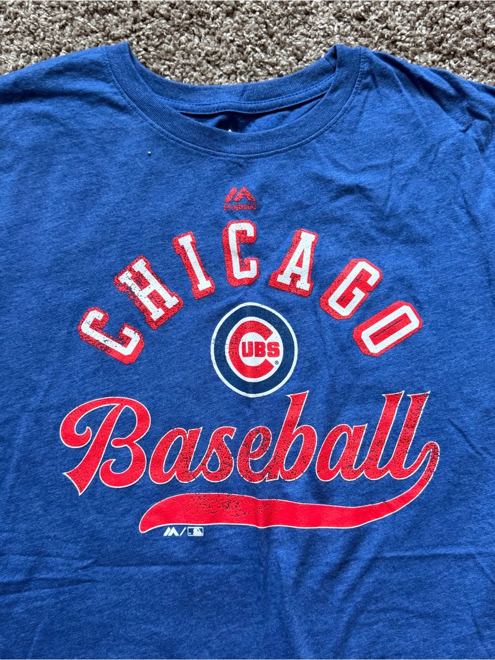 Majestic Chicago Cubs Baseball Graphic T Shirt Size L - Picture 2 of 5